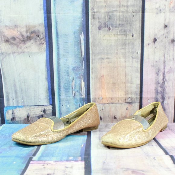 Dunnes Gold Nylon Slip-on Ballet Flat Casual Shoes Size US 7.5 EU 41 - Picture 2 of 10